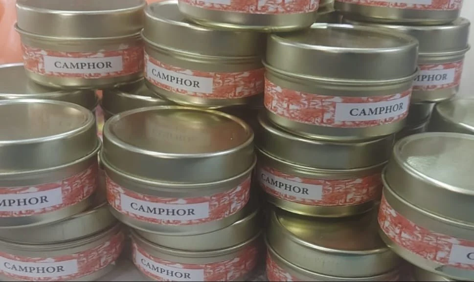 Camphor Fragrance Beeswax Tin Candles- Set of 5 - Image 3