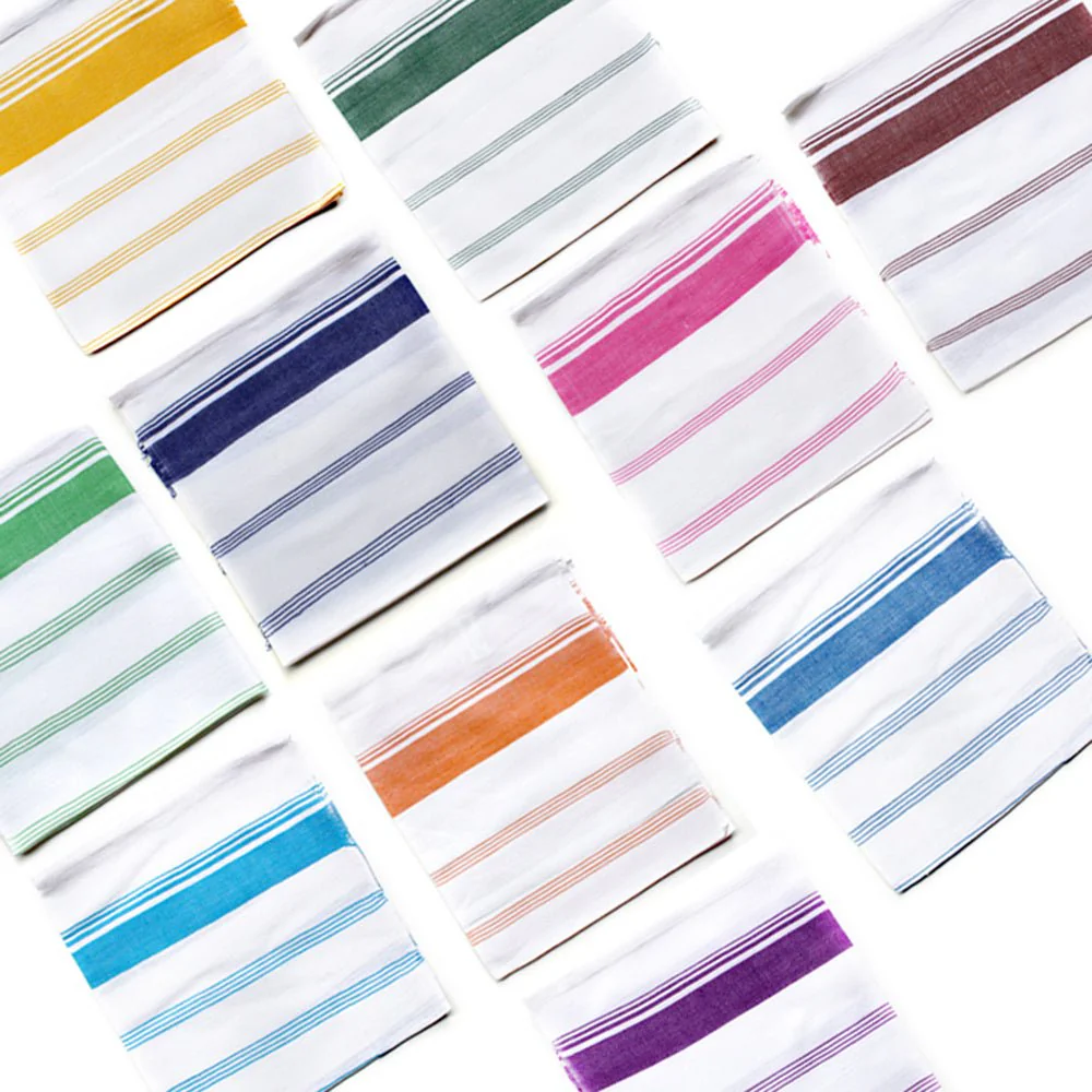 Handwoven Cotton Candy Stripe Kitchen Towel - Image 2