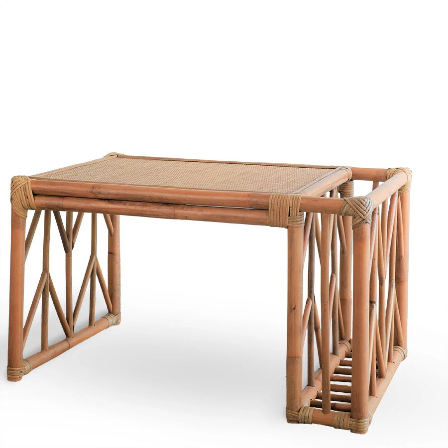 Handcrafted Natural Finish | Cane & Rattan Table - Image 4