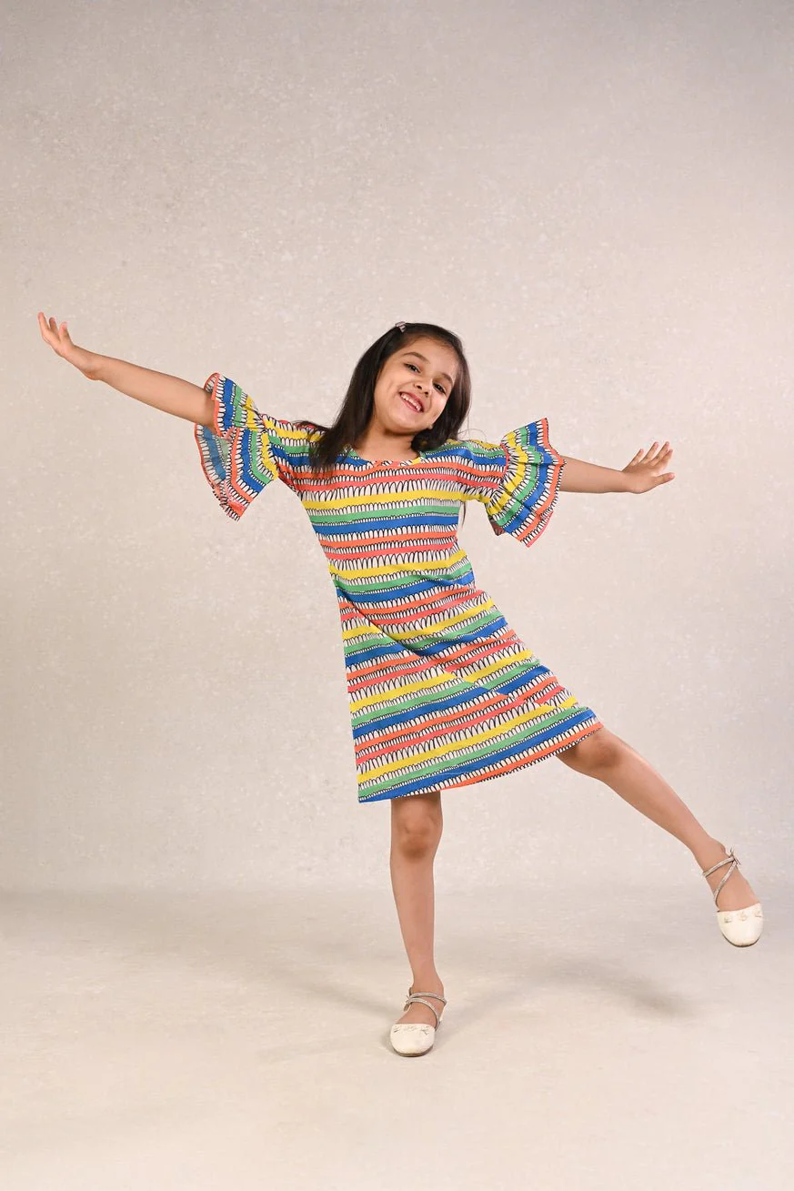 Carnival Dress I Colourful and Fun Cotton Dress for Girls - Image 2