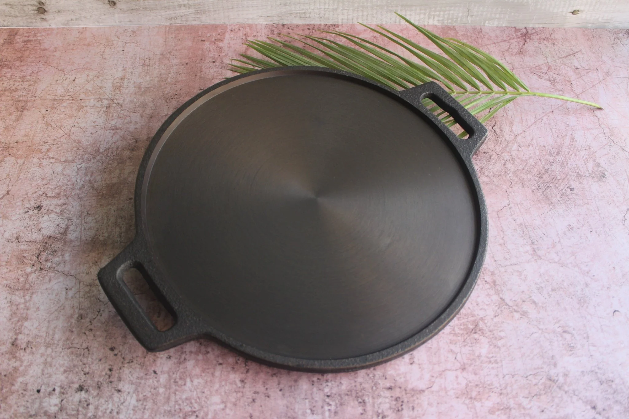 Cast Iron Smooth Dosa Tava 12 Inch | Non-Stick Indian Griddle Pan
