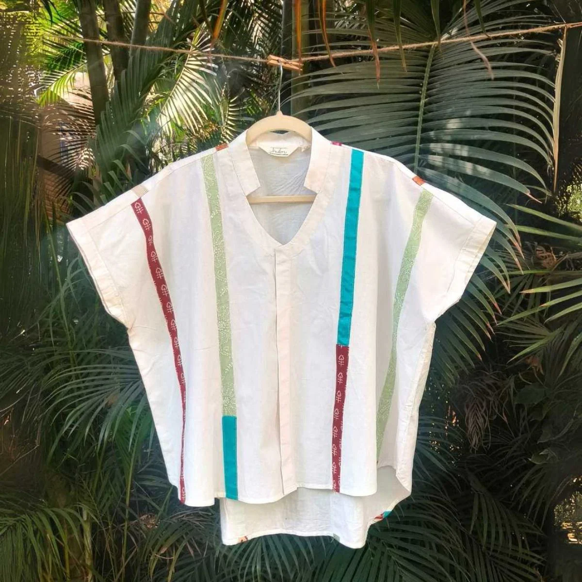 Celest White Organic Cotton Statement Shirt for Women - Image 3
