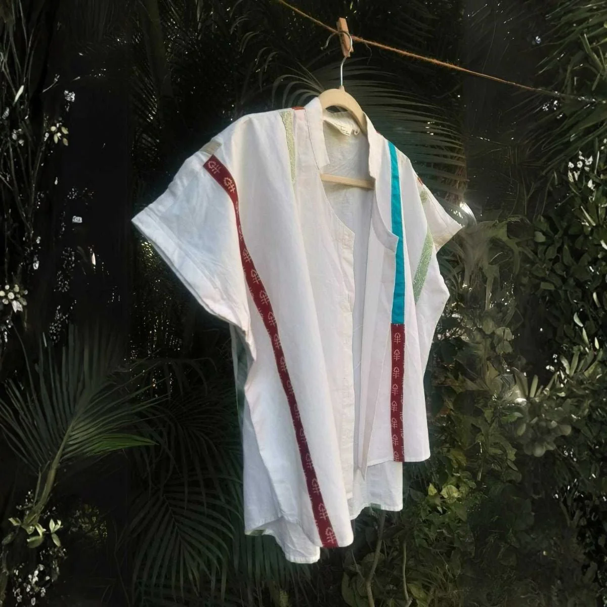 Celest White Organic Cotton Statement Shirt for Women - Image 6