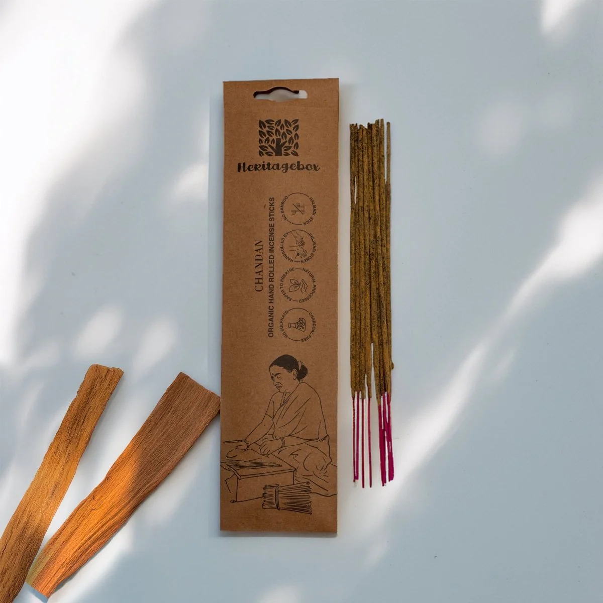 Chandan Handrolled Natural Incense Sticks Pack of 30 - Image 2