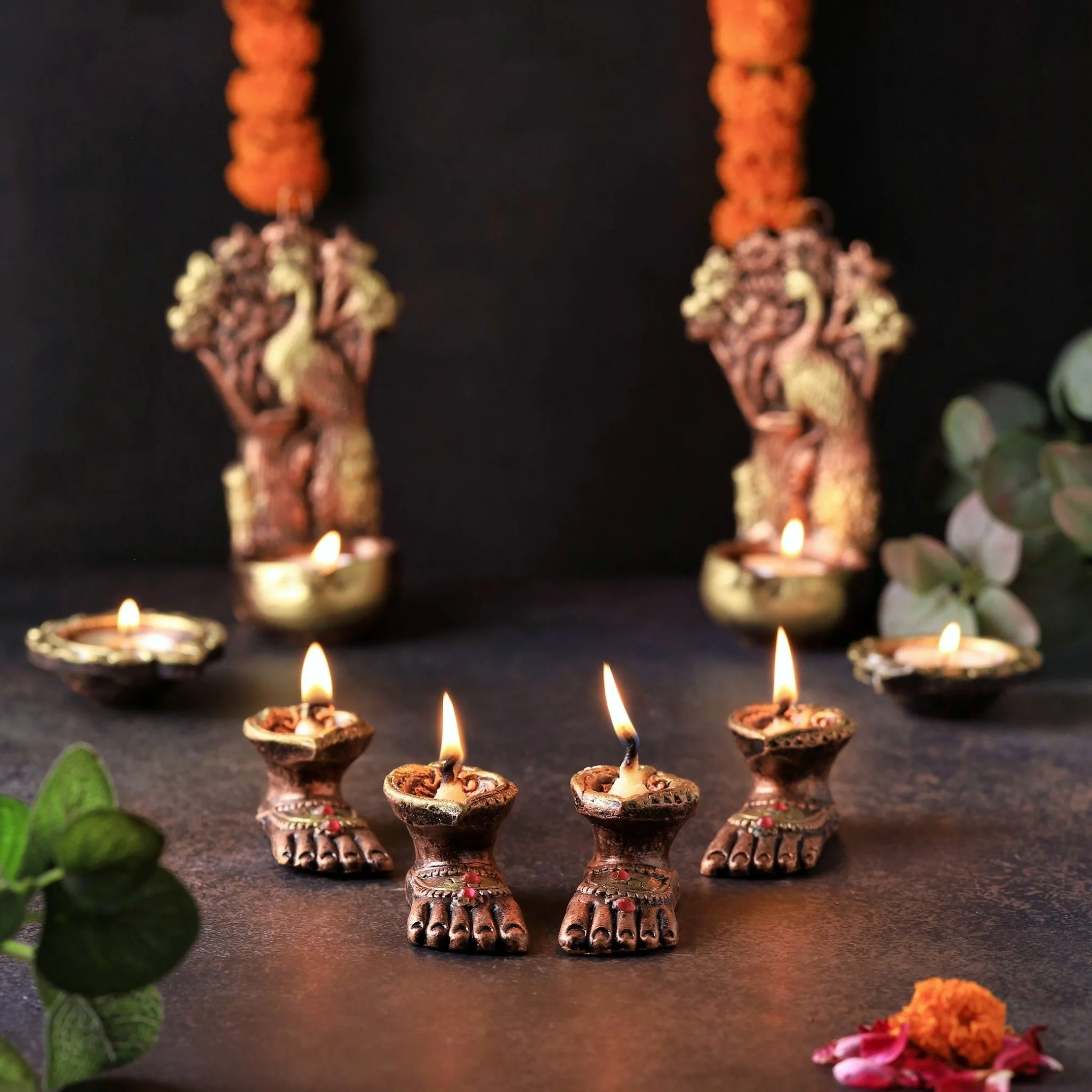 Charan Diya Set – Traditional Handmade Decor