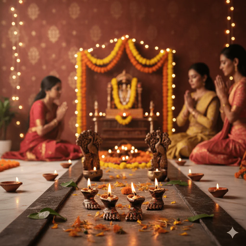 Charan Diya Set – Traditional Handmade Decor - Image 3