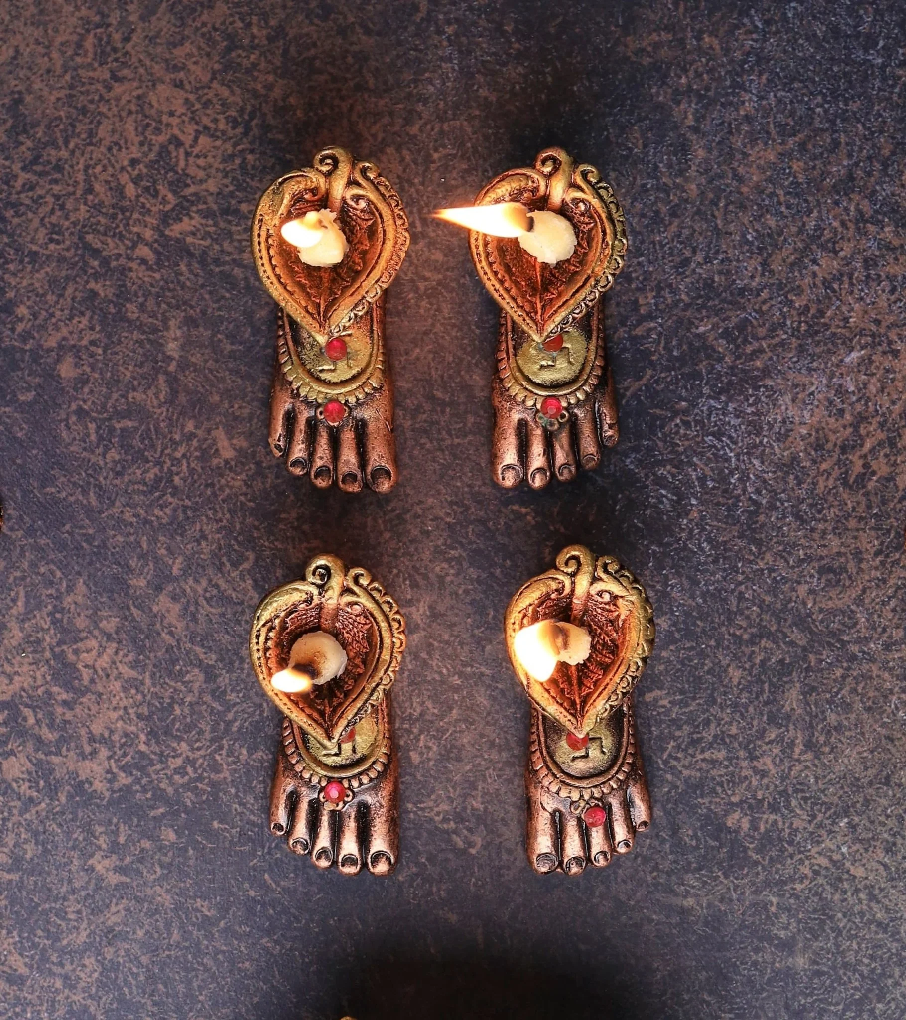 Charan Diya Set – Traditional Handmade Decor - Image 4