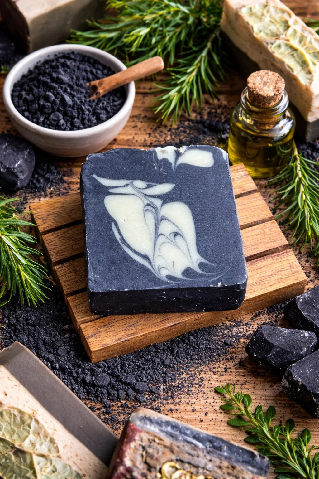 Charcoal & Tea Tree Bath Bar | Deep Cleansing Soap | 120g - Image 2