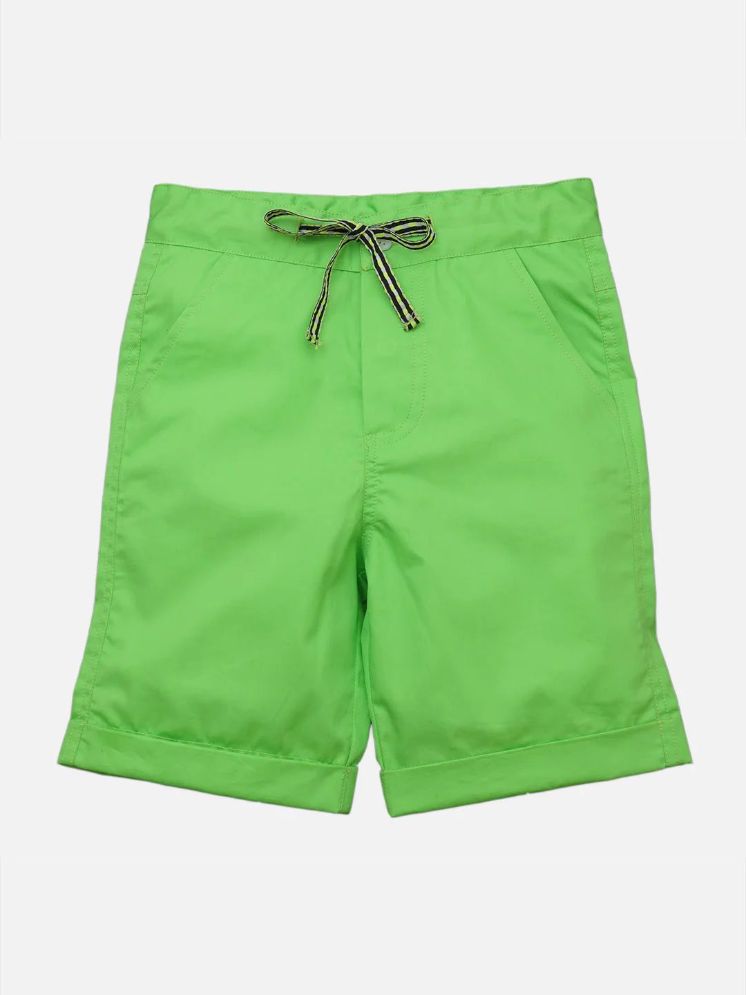 Boys Chartreuse Green Shorts Regular Fit – Comfortable Casual Summer W