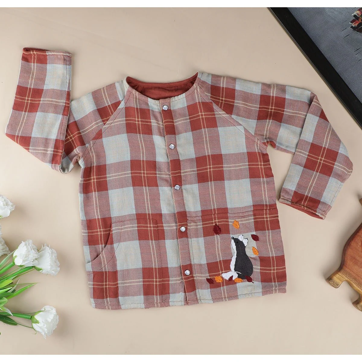 Checkered Foxy Reversible Cotton Shirt for Boys