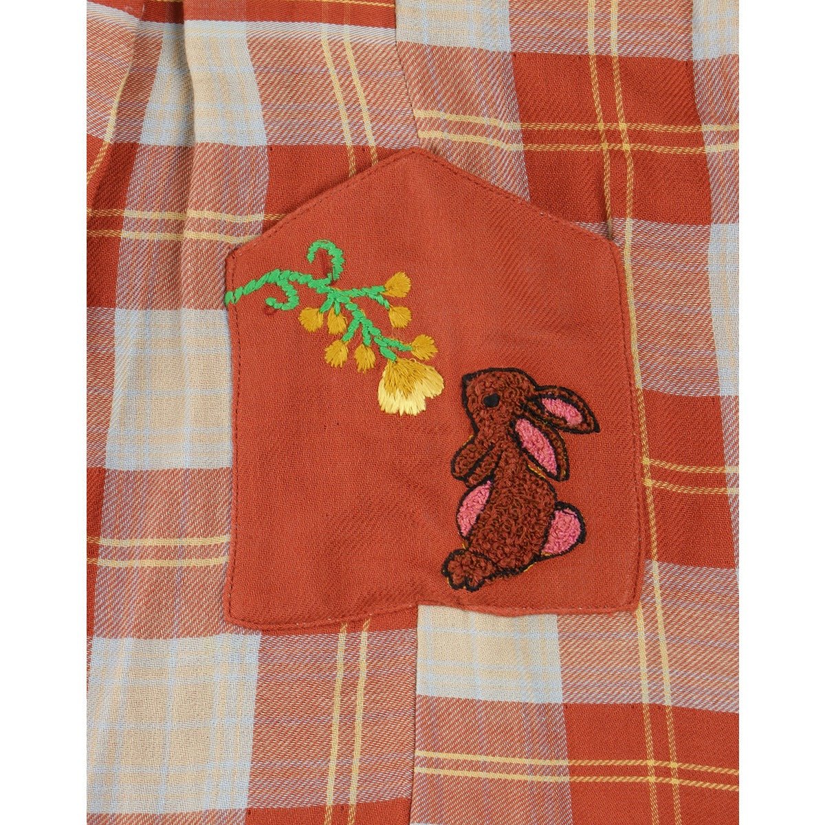 Checkered Rabbit Dress | Soft Cotton Dress for Girls - Image 6