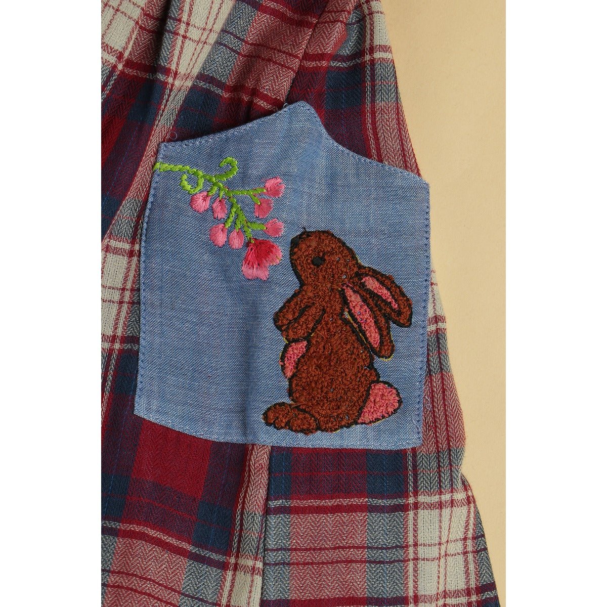 Checkered Rabbit Dress | Soft Cotton Dress for Girls - Image 8