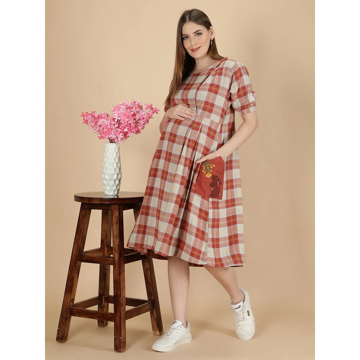 Checkered Rabbit - Rising Sun Maternity Dress