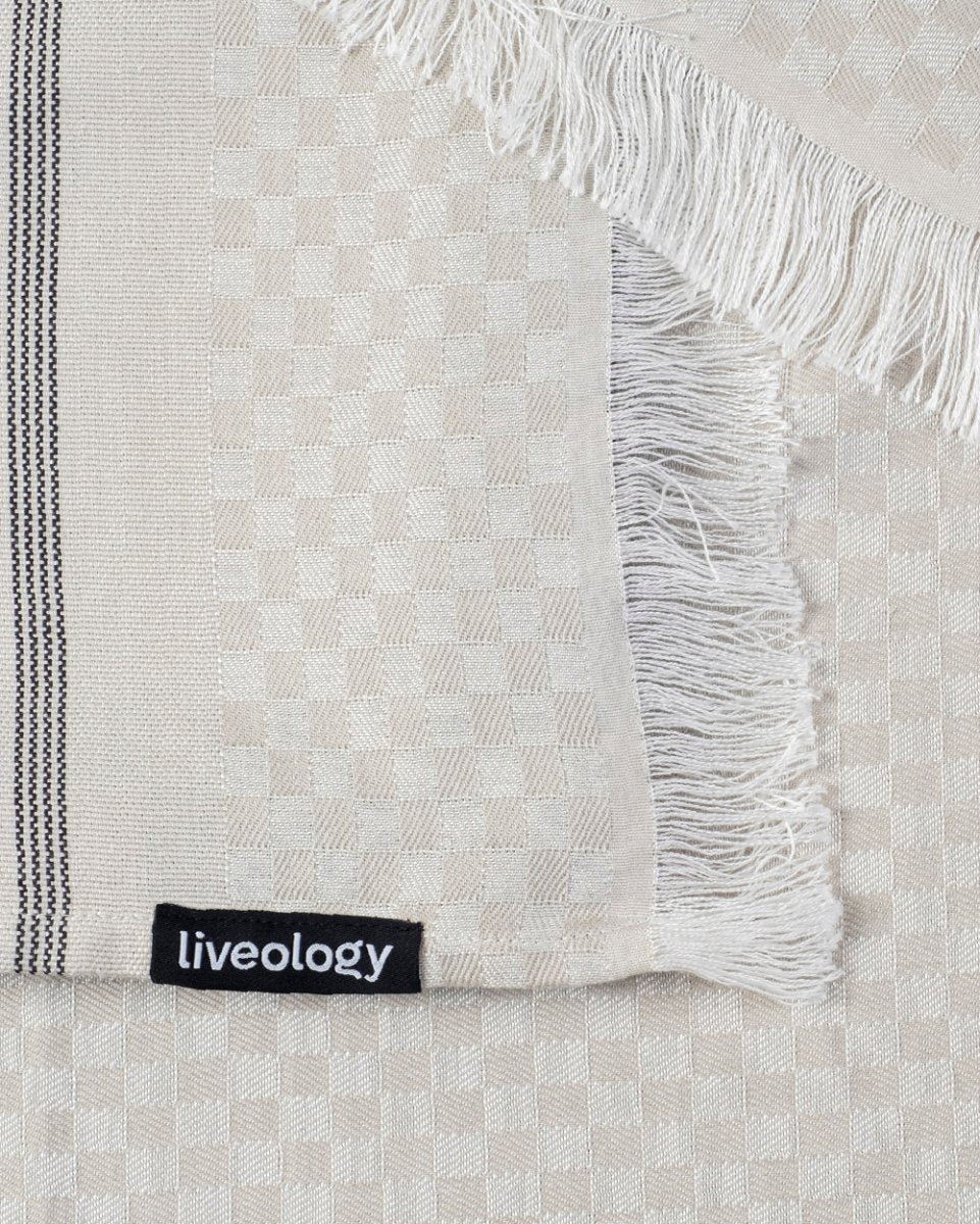 Bamboo & Cotton Blend Woven Bath Towel | Chequerboard - Image 2