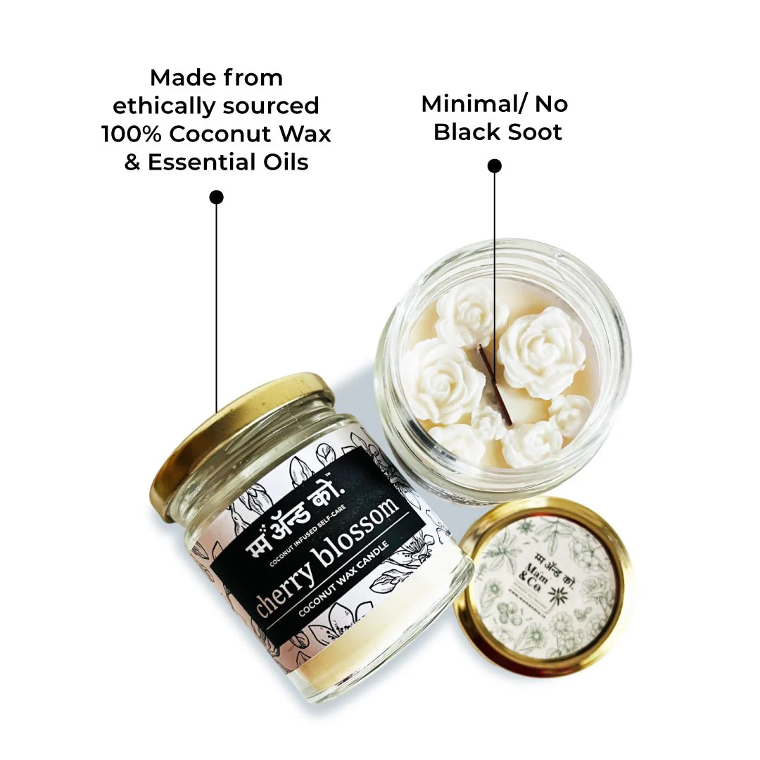 Cherry Blossom- 100% Coconut Wax Botanical Candle - Image 4