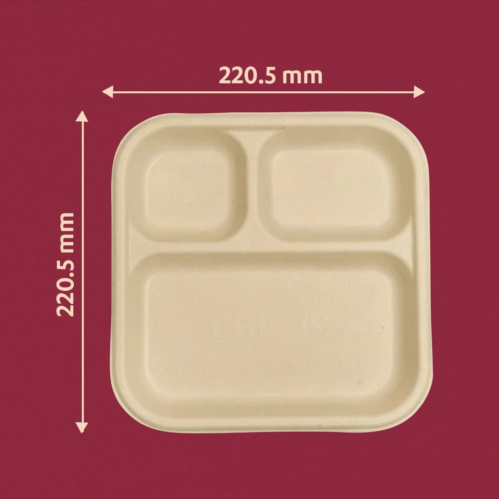 3 Compartment Disposable Chombo Meal Tray - Image 5