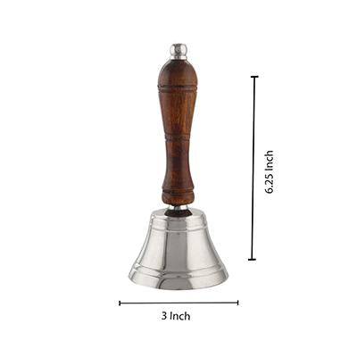 Christmas Brass Shame Hand Bell with Wooden Handle - Image 3