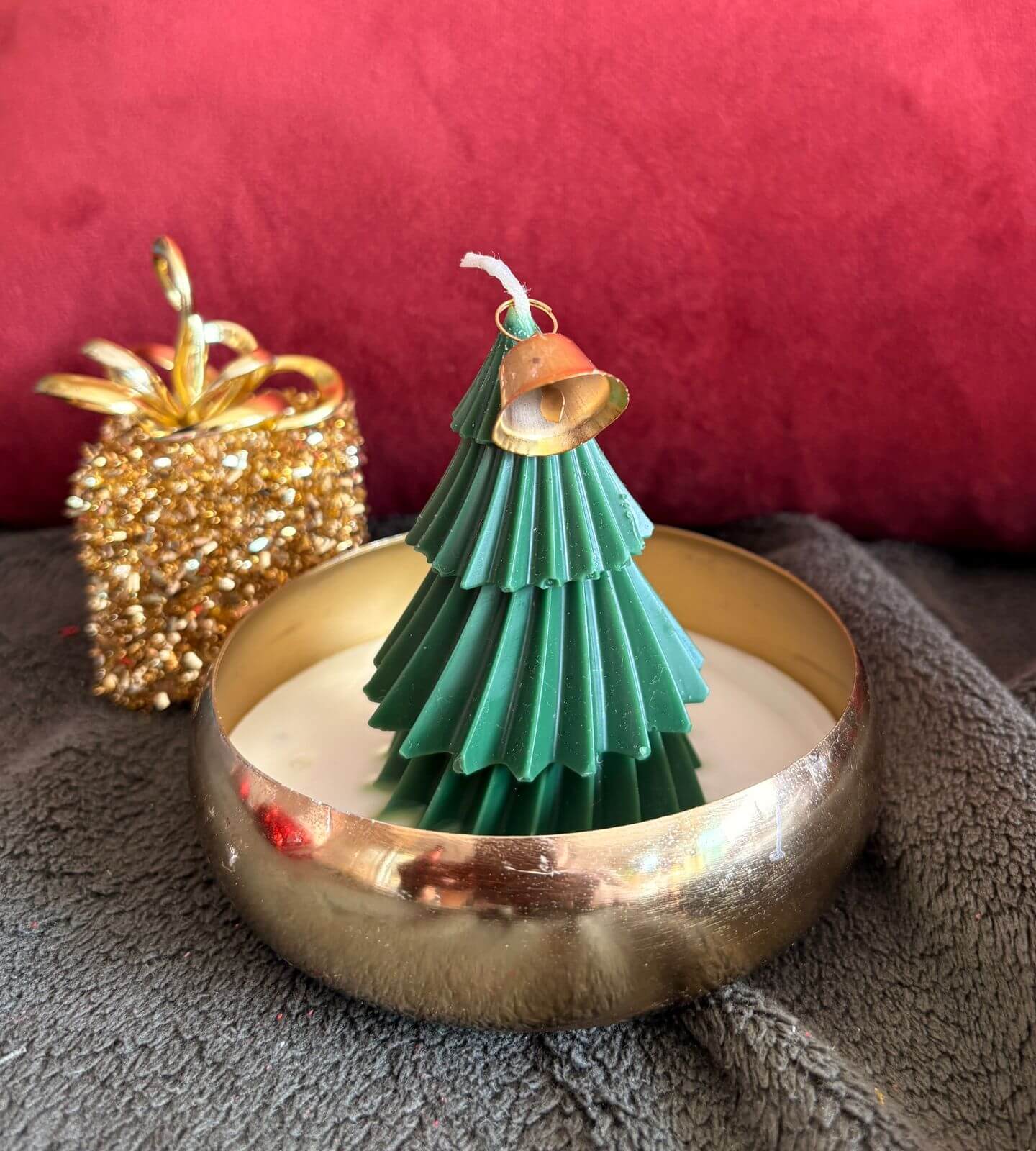 Christmas Tree Urli Candle | Festive Decorative Candle Bowl
