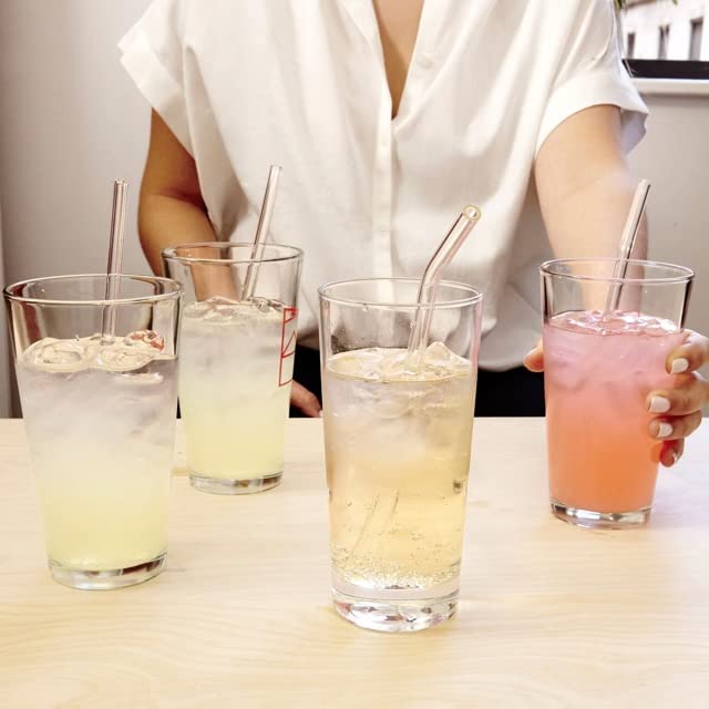 Clear Transparent Glass Straws with Cleaning Brush – Set of 6 - Image 7