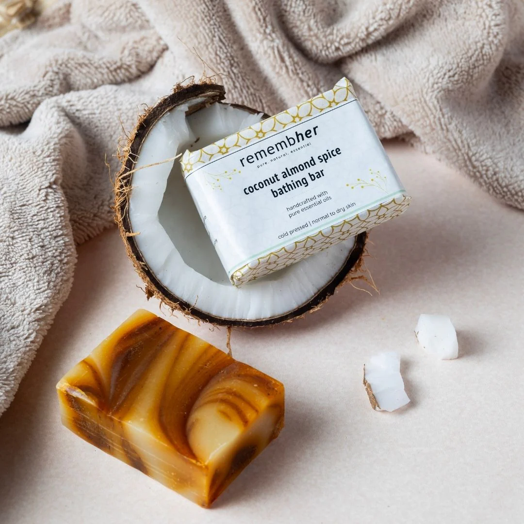 Coconut Almond Spice Exfoliating Bathing Bar Soap - 75g