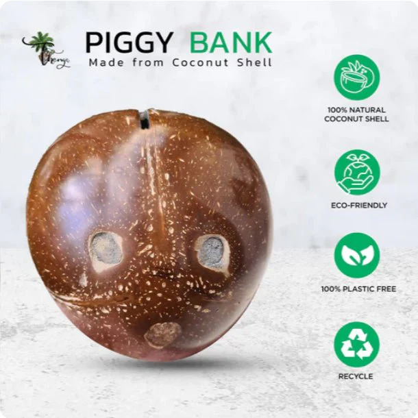 Coconut Shell Kudukka | Piggy Bank for Kids and Adults - Image 5