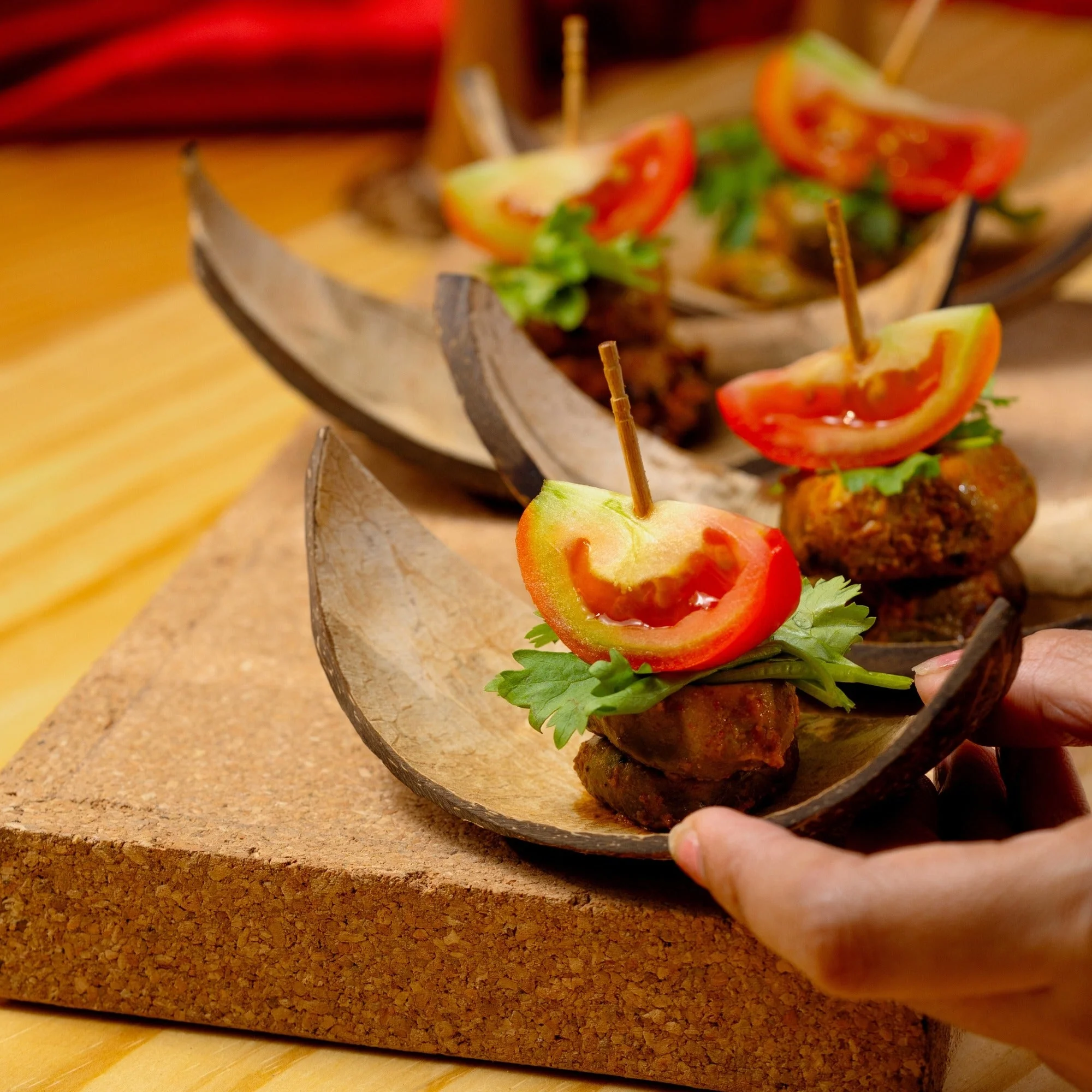 Coconut Shell Boats | Eco-Friendly Handcrafted Serving Set of 10 - Image 6