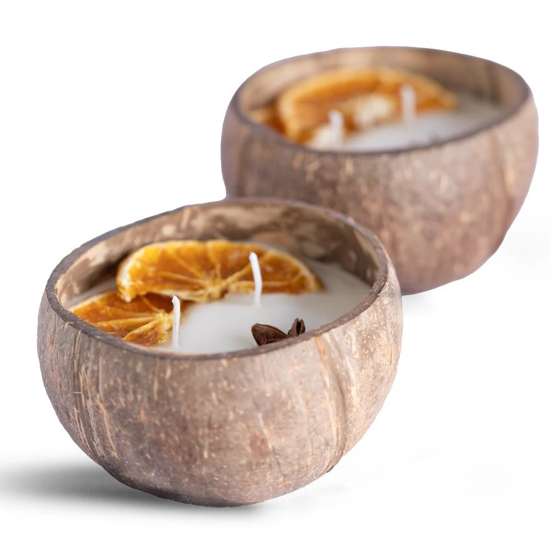 Coconut Shell Candle/Diya | Eco-Friendly Candles (Set of 1) - Image 3