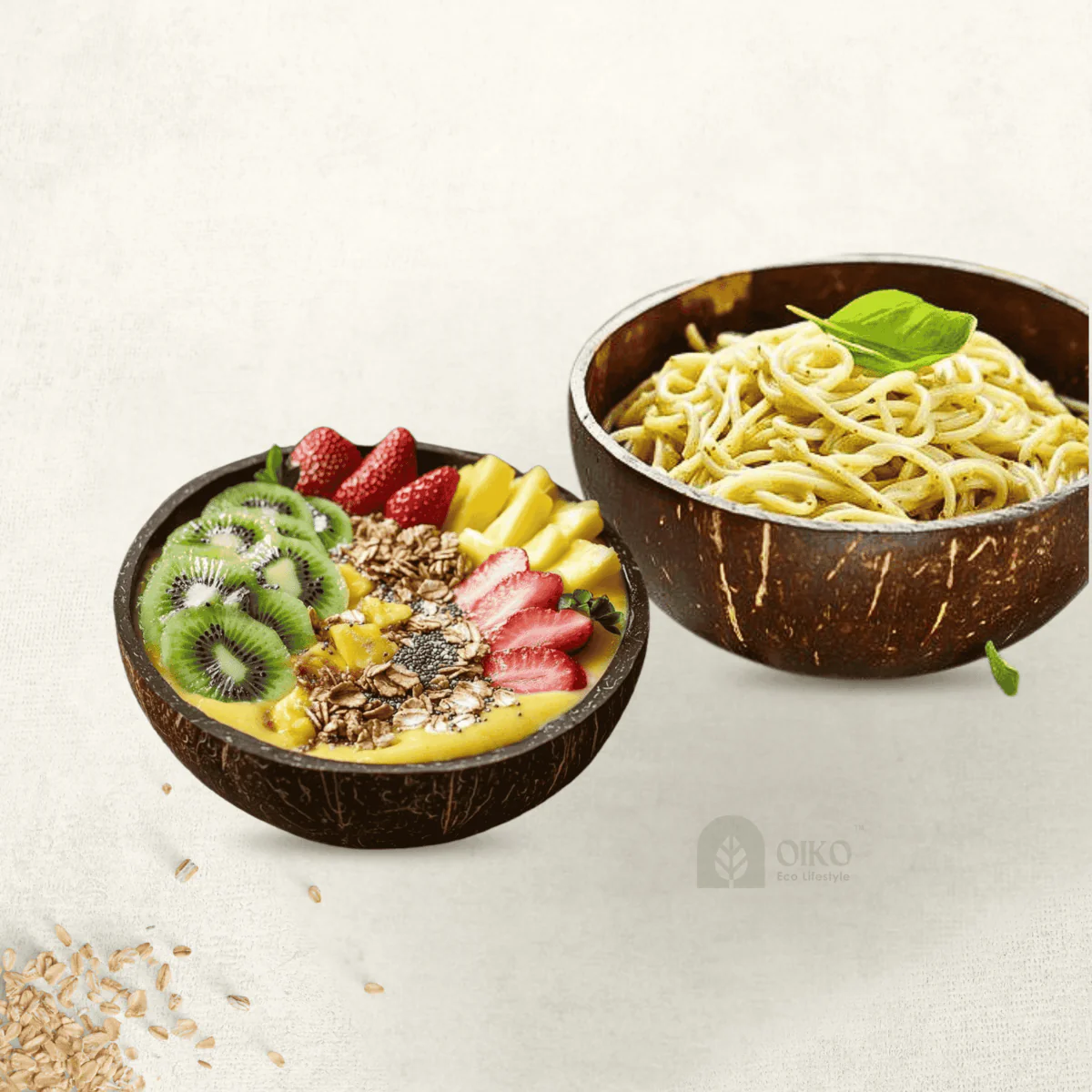 Coconut Shell Handcrafted Serving Bowl | 450–500ml | Set of 2