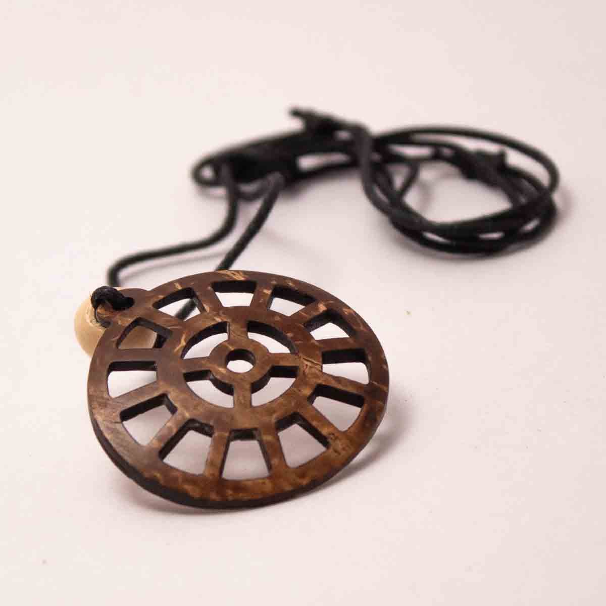 Coconut Shell Pendant - Sri Mother Symbol - Image 5