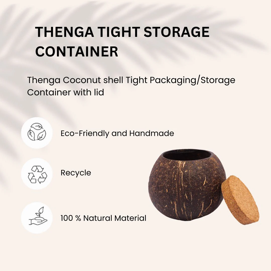 Coconut Shell Tight Storage Containers with Lid (Set of 1) - Image 5