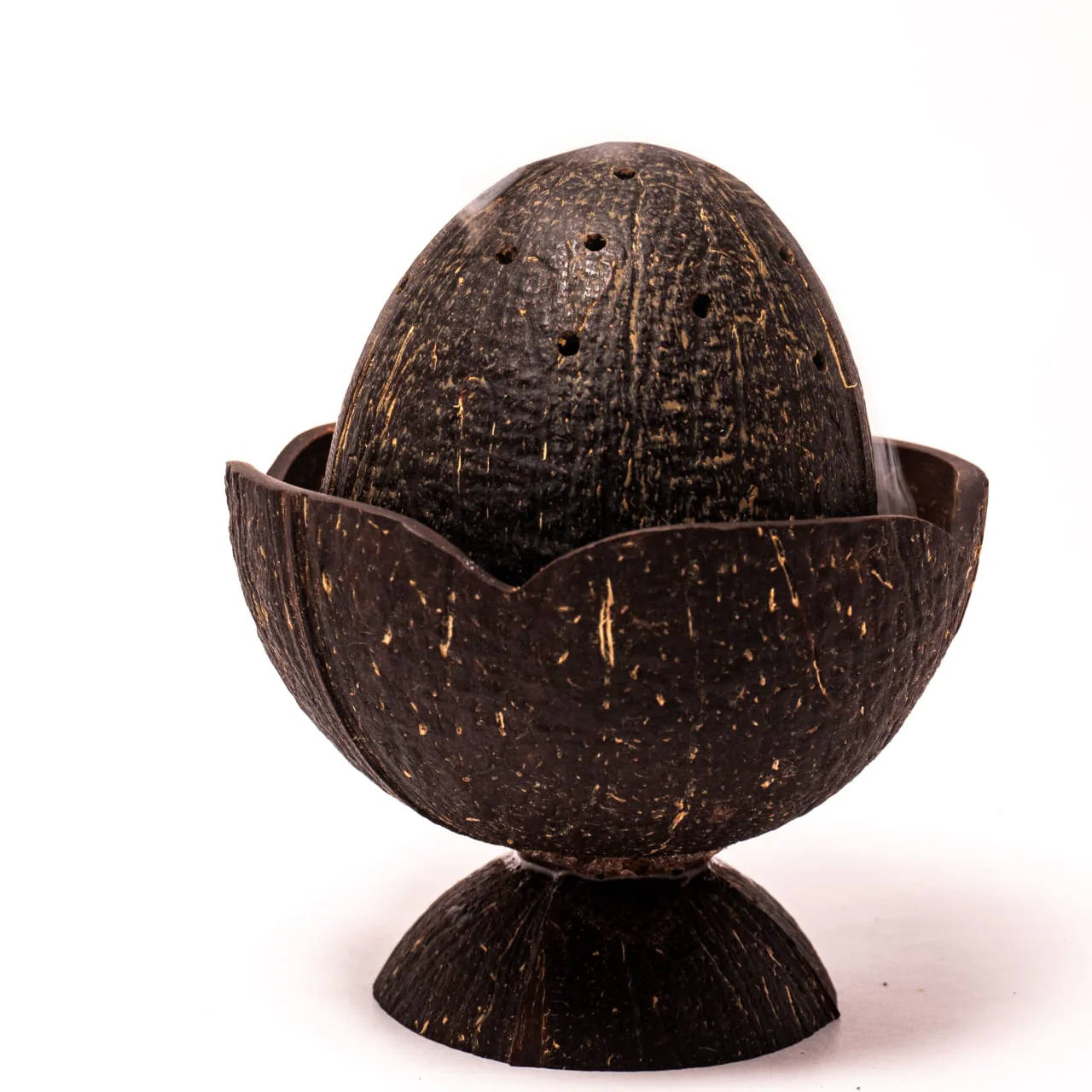 Coconut Shell Dhoop Holder | Natural Handmade Incense Holder