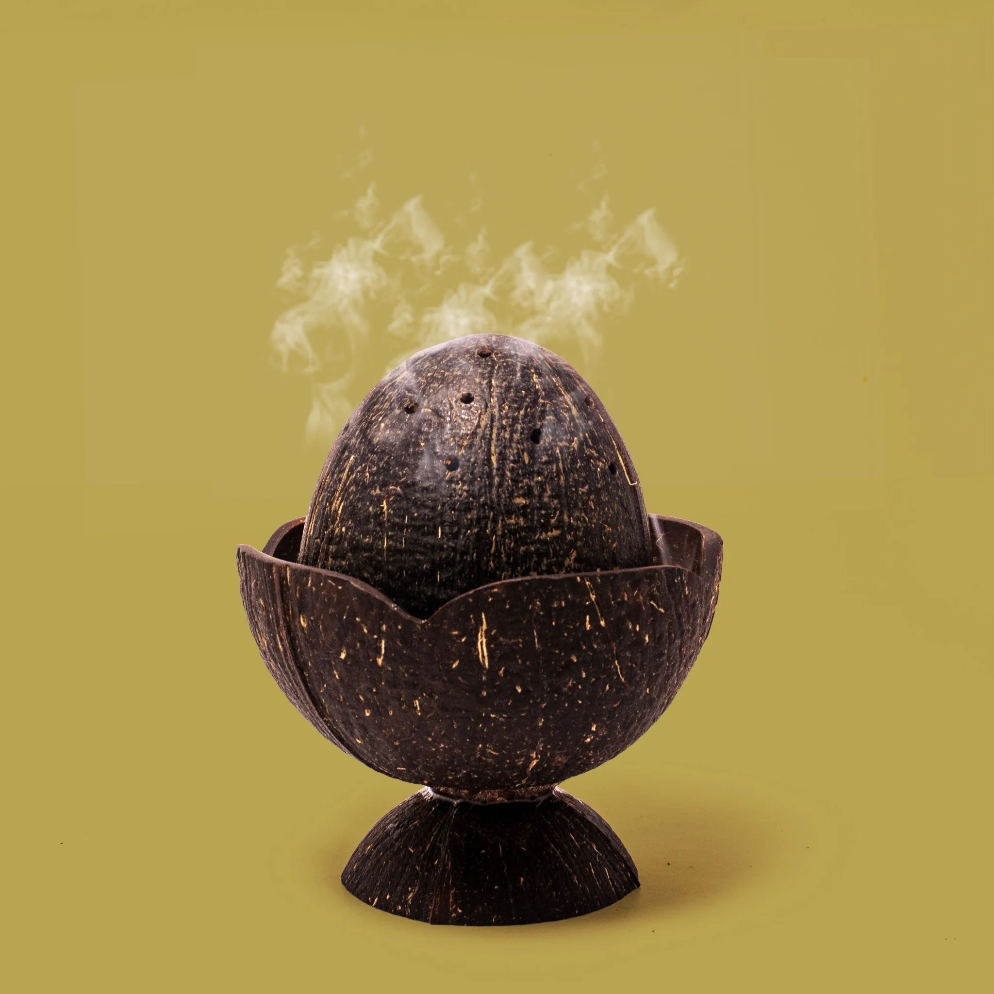 Coconut Shell Dhoop Holder | Natural Handmade Incense Holder - Image 4