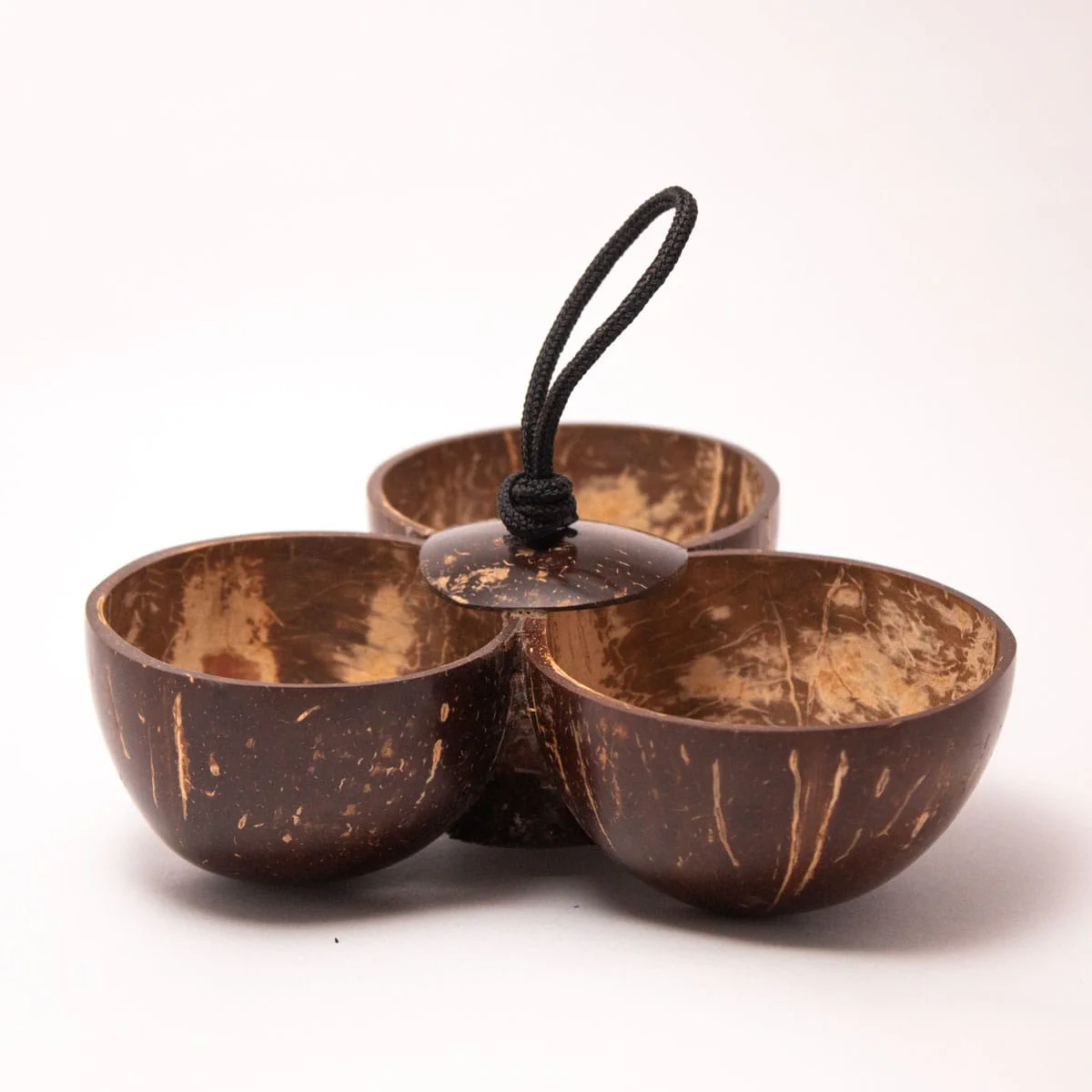 Handcrafted Coconut Shell Triple Bowl - Image 2