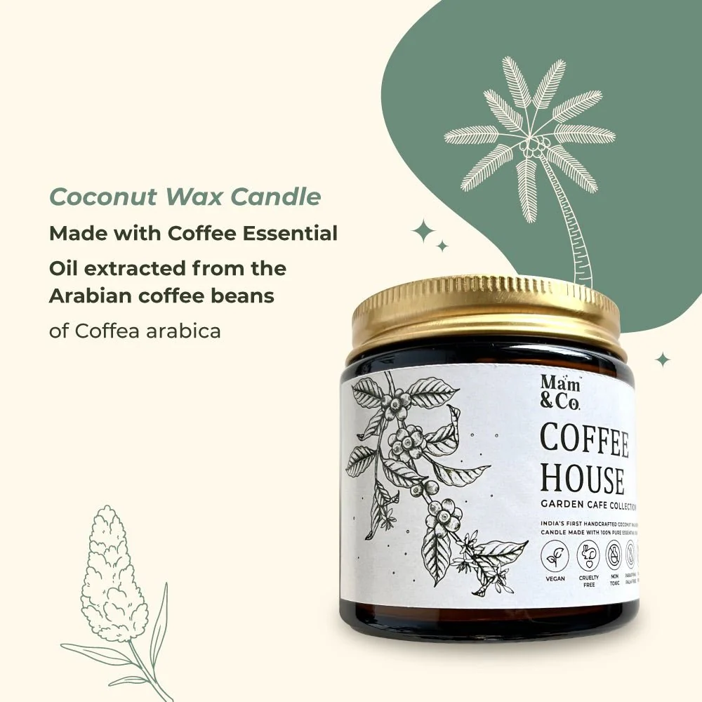 Coffee House- 100% Coconut Wax Botanical Candle - Image 4