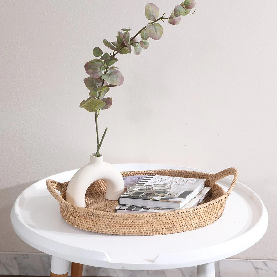 Colombo Rattan Oval Tray – Elegant Handmade Serving & Décor Tray
