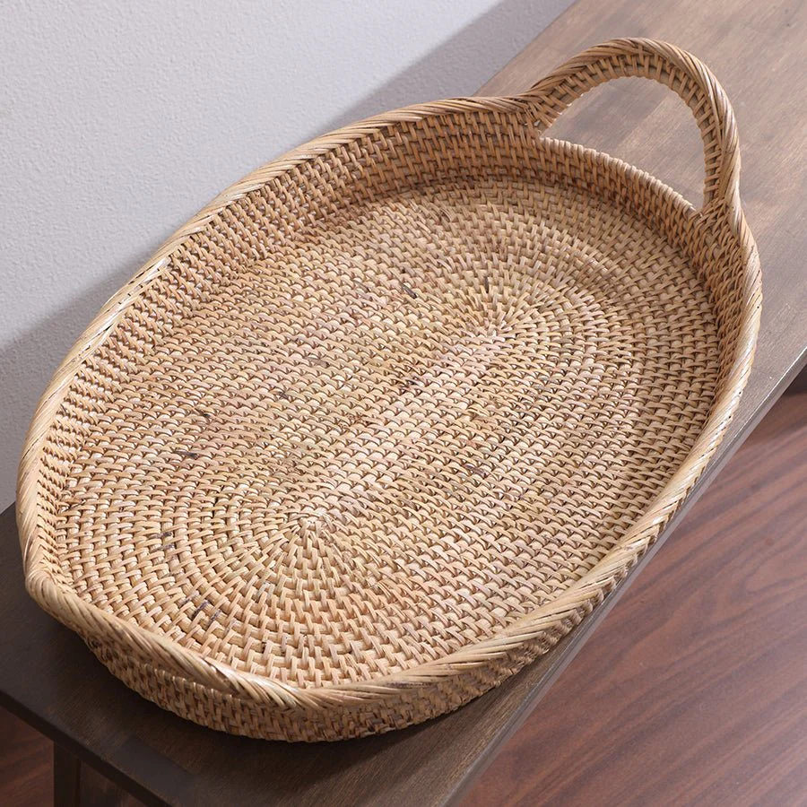 Colombo Rattan Oval Tray – Elegant Handmade Serving & Décor Tray - Image 4