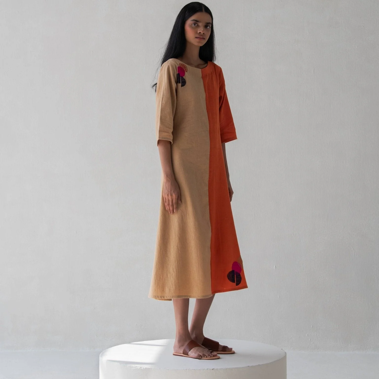 Color-Block Dress | Stylish Cotton Dress for Women