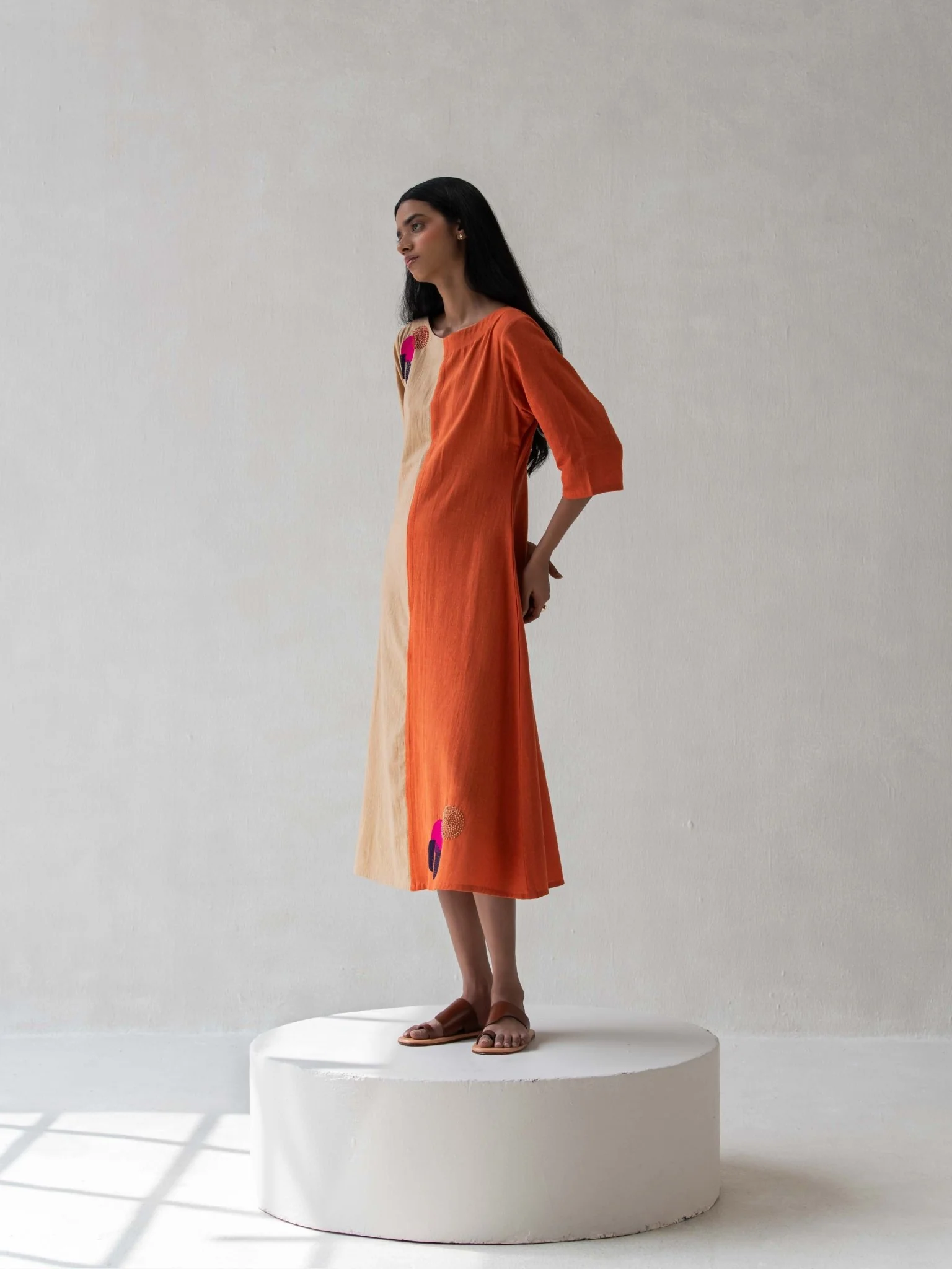 Color-Block Dress | Stylish Cotton Dress for Women - Image 3