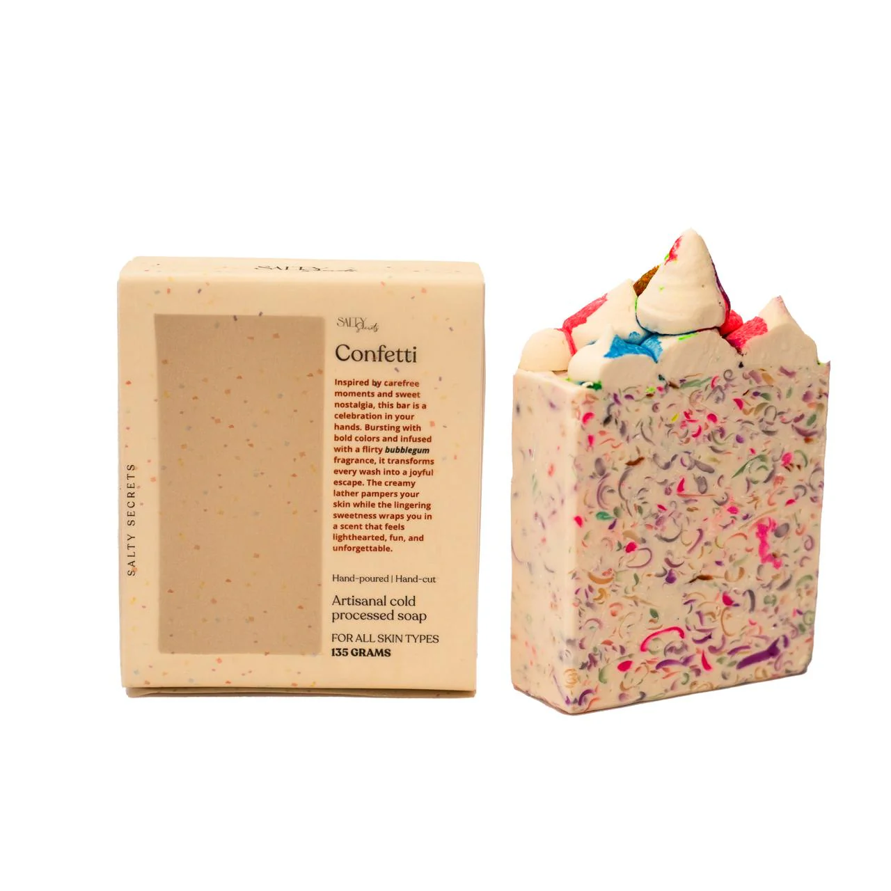 Confetti Soap Bars- Colorful Fun Handmade Bath Soap Set - Image 2