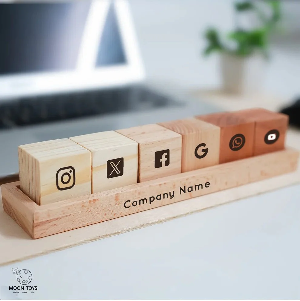 Wooden Core Values Gift – Handcrafted Desk Decor