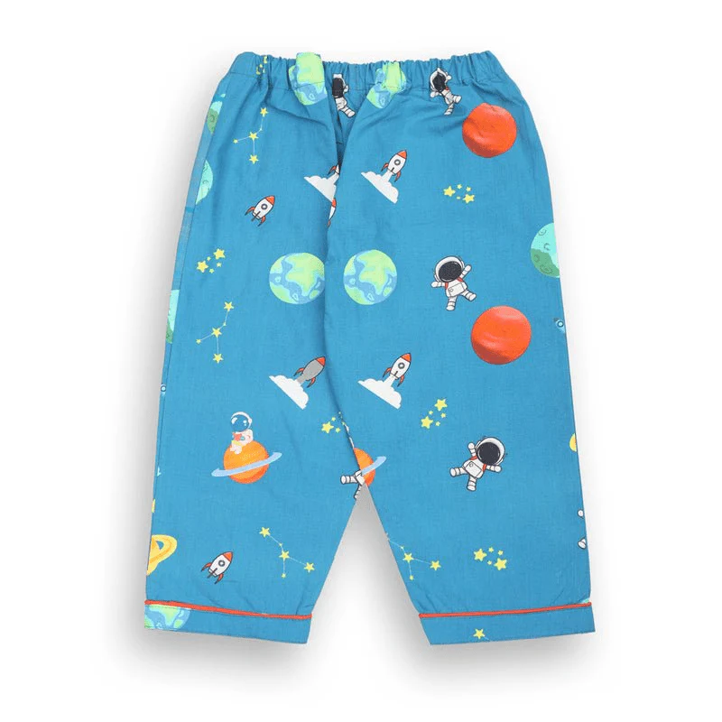 100% Cotton Cosmic Cuddles Kids Collar Night Suit Set - Image 5