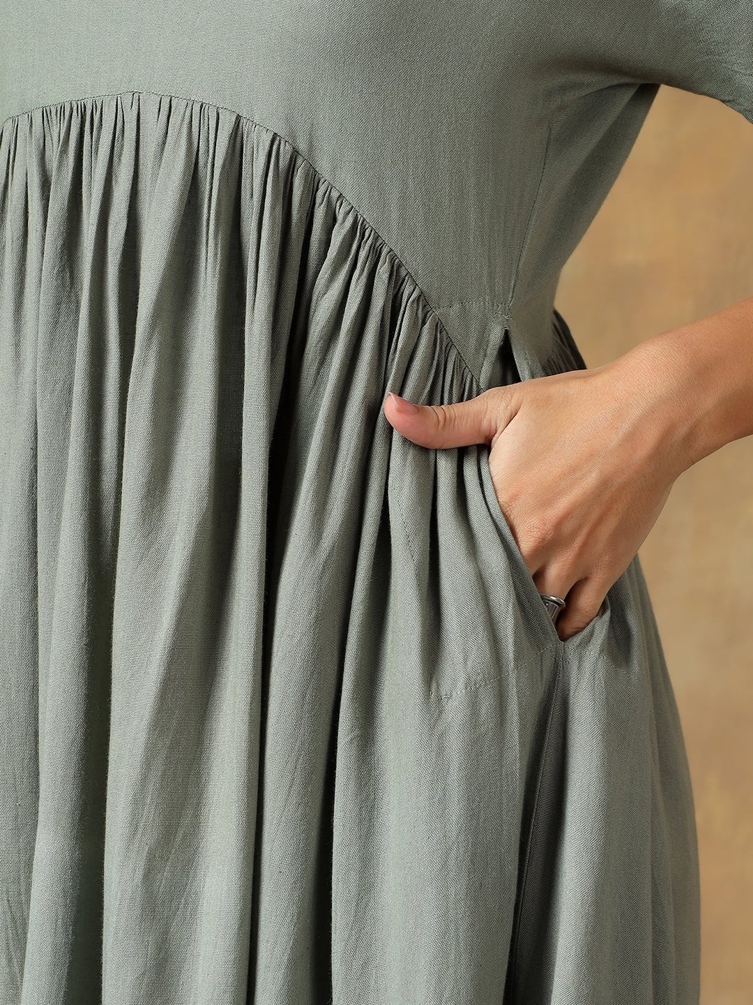 Cotton Chikankari Maxi Dress | Hand Embroidered Lucknowi Dress - Image 9