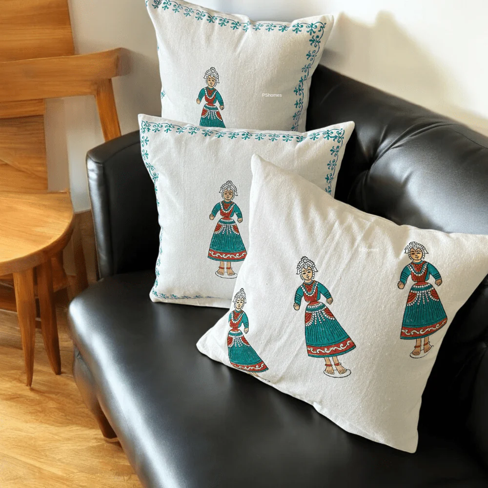 Cotton Cushion Cover - Traditional Doll Print - Set of 4 - Image 7