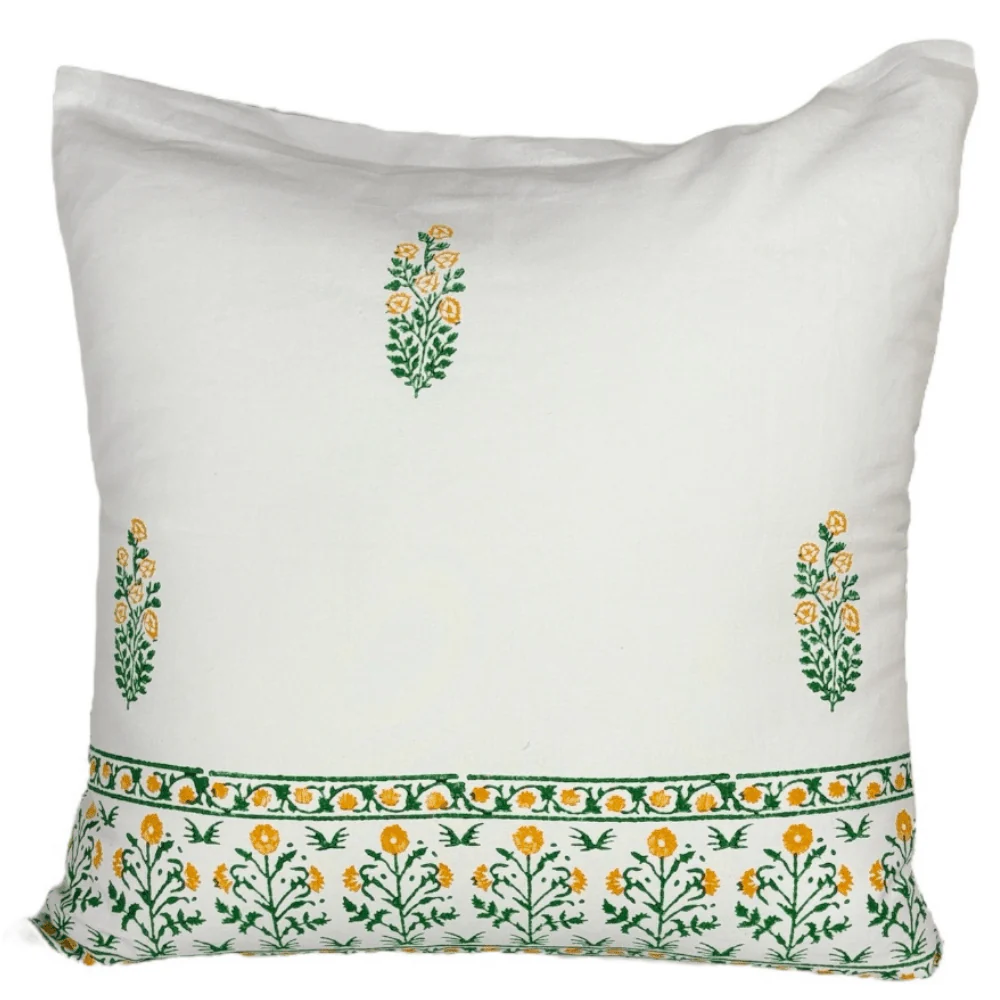 Cotton Handblock Cushion Covers Set of 2 – 24x24 – White & Durable - Image 10