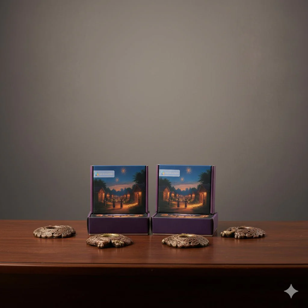 Couple Peacock T-Light Diya Set – Festive Decor - Image 9