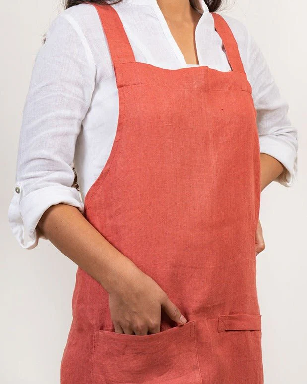 Cross Back Apron in 100% Hemp Fabric - Image 7