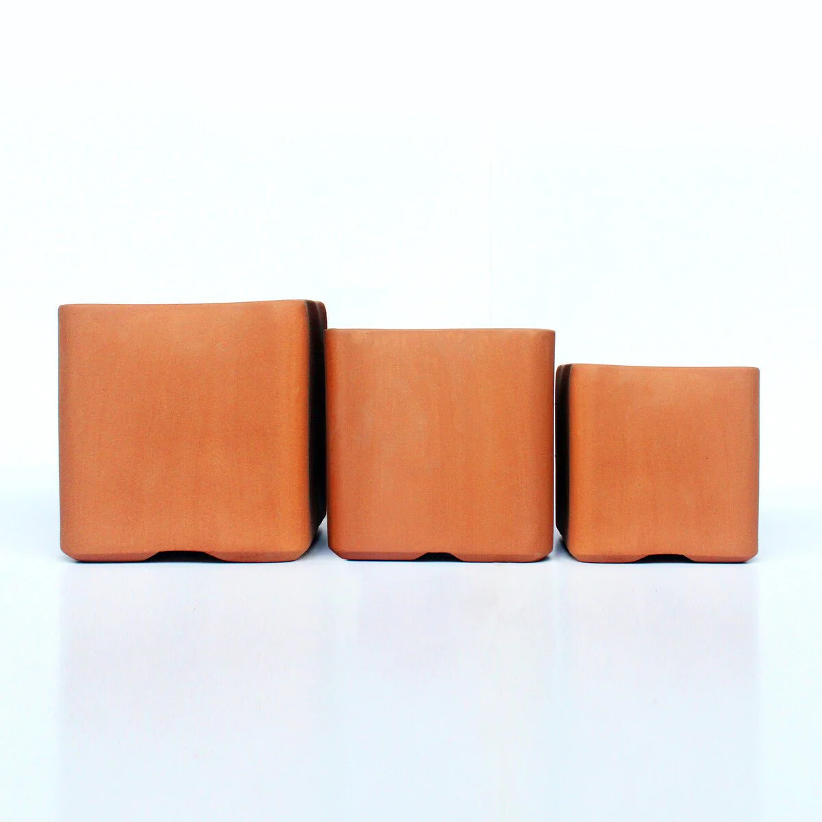 Cuboid Terracotta Planters Set of 3 (Large,Medium,Small) - Image 3