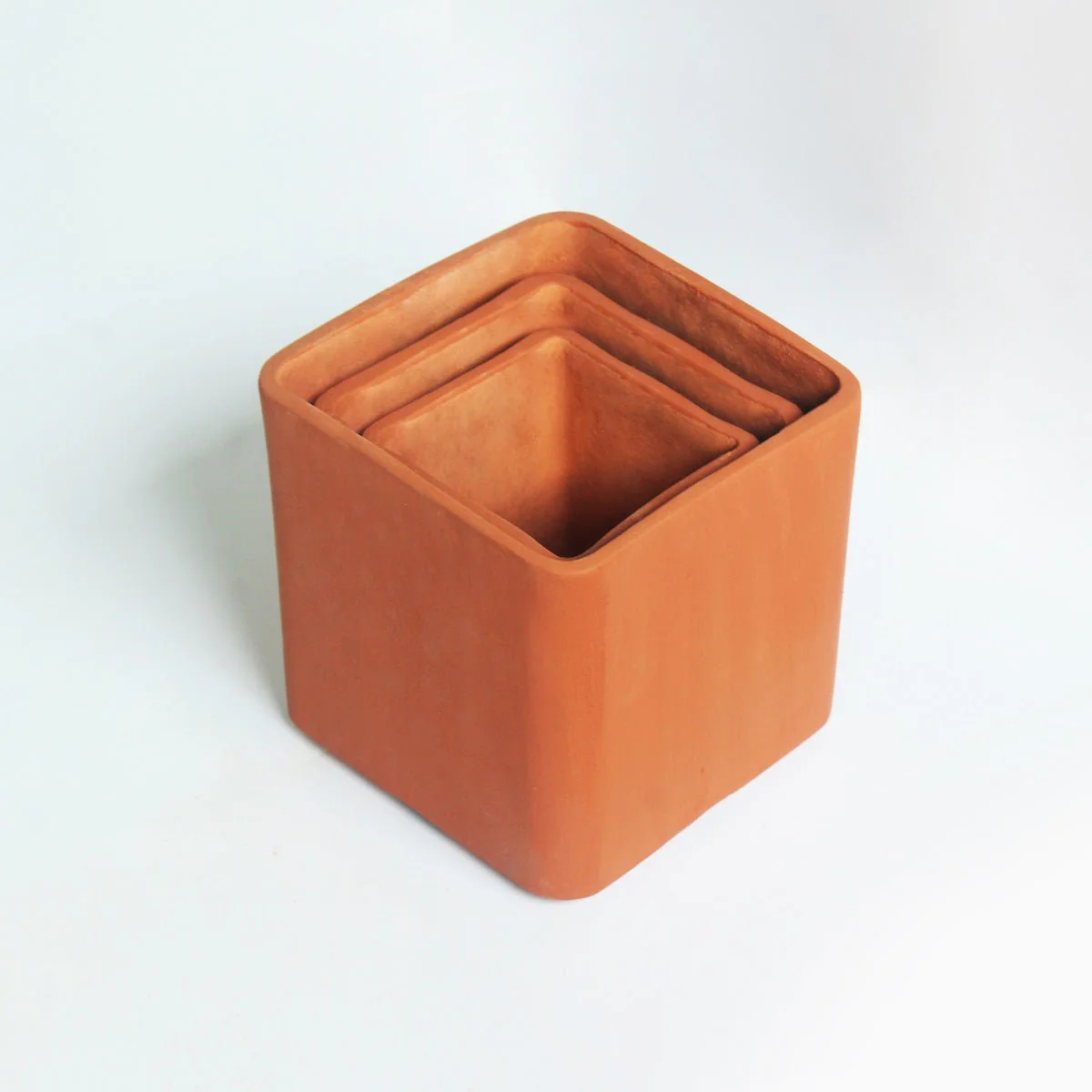 Cuboid Terracotta Planters Set of 3 (Large,Medium,Small) - Image 4