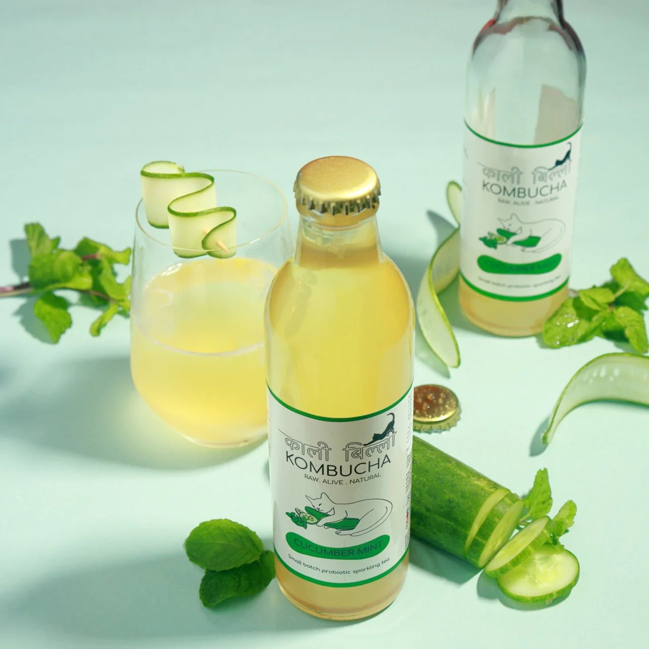 Cucumber Mint Kombucha 250ml | Probiotic Refreshing Fermented Drink - Image 3