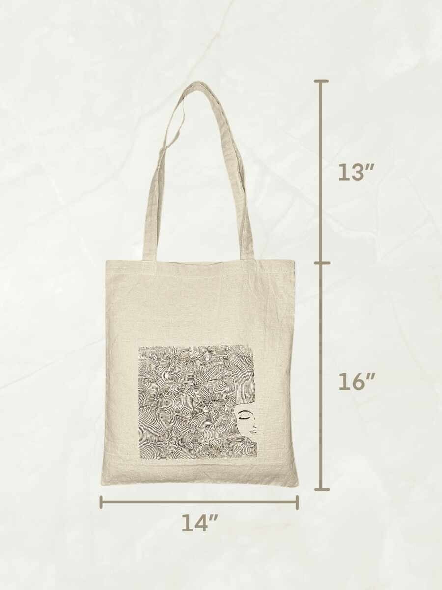 Curly Hair - 100% Cotton Canvas Tote Bag - Image 2